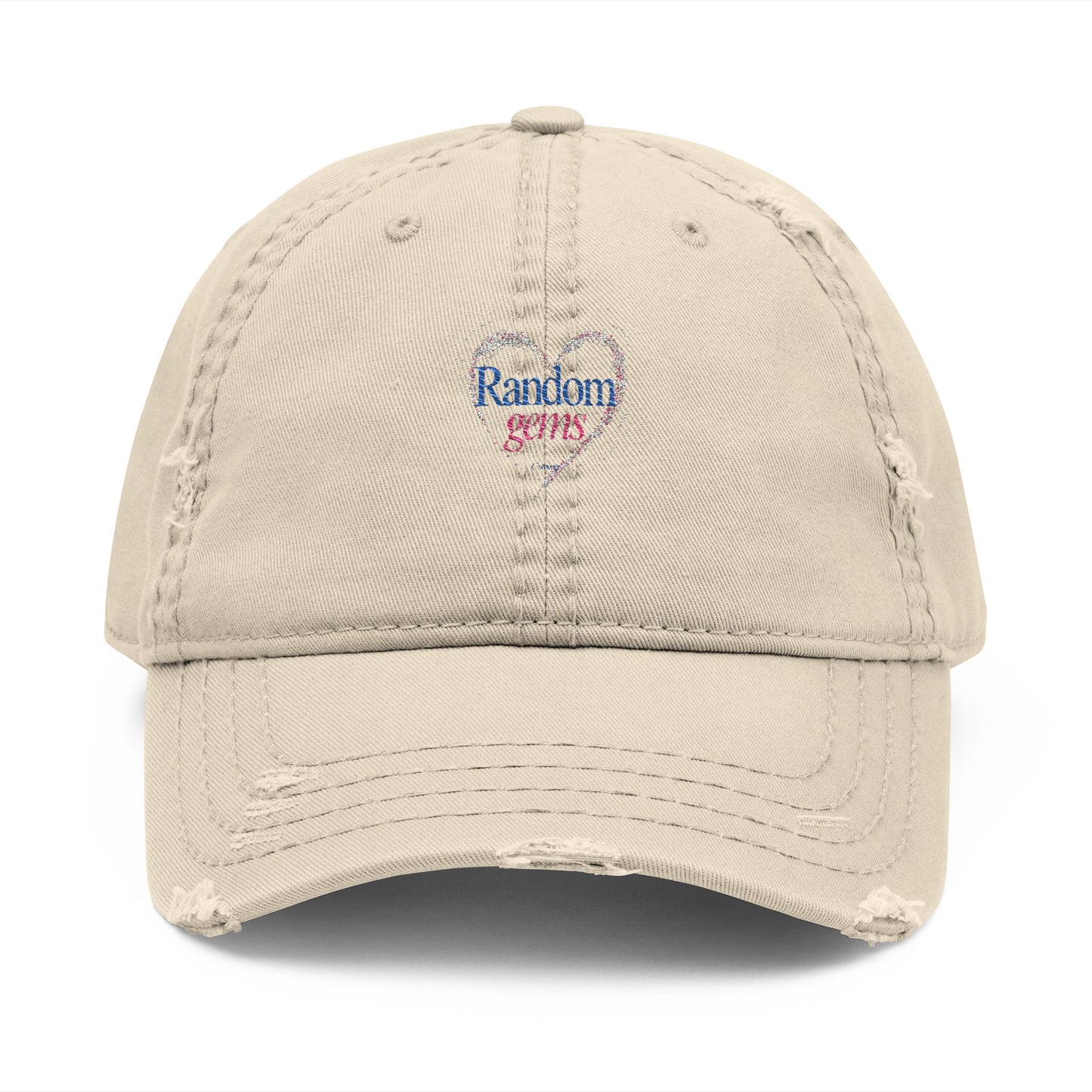Distressed Dad Hat with Embroidered Heart, Casual Baseball Cap, Vintage Style Hat, Gift for Dad, Summer Accessory, Relaxed Fit Cap