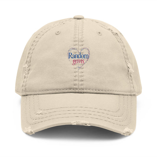 Distressed Dad Hat with Embroidered Heart, Casual Baseball Cap, Vintage Style Hat, Gift for Dad, Summer Accessory, Relaxed Fit Cap